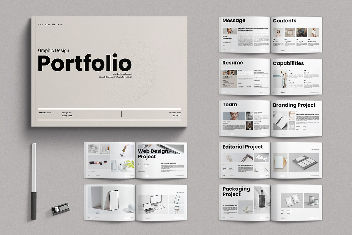 Graphic Design Portfolio Brochure, a Brochure Template by E-Type (Photo 1 of 8)