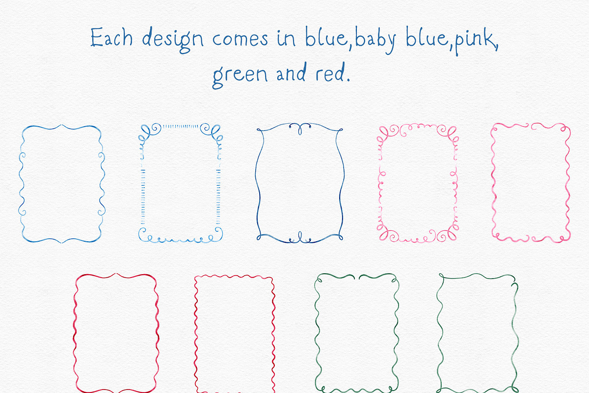 Watercolor Frames Borders Swirls, an Object Graphic by Solo Art Original (Photo 4 of 12)