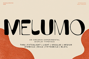 Melumo Experimental Display Typeface