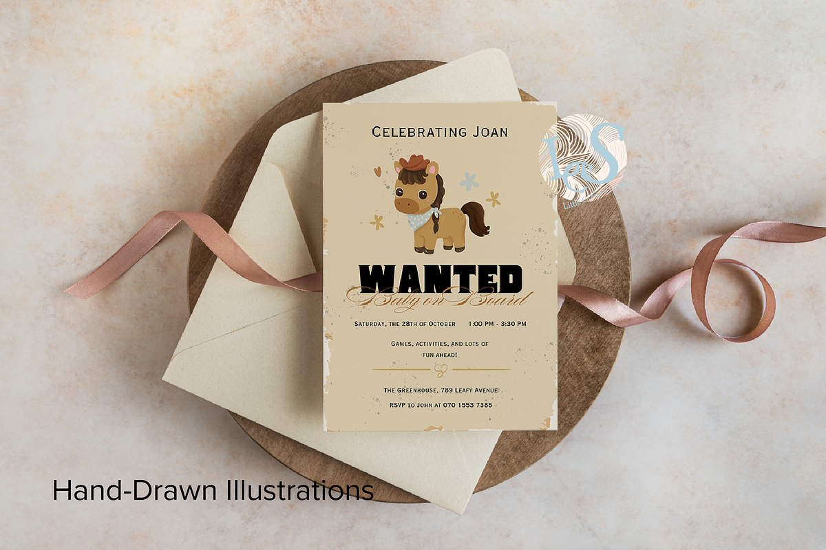 Western Horse Baby Shower Invitation, an Invitation Template by Little Creative Scribbles (Photo 6 of 7)