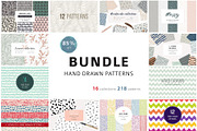 Bundle hand drawn patterns, a Pattern Graphic by Magnia (Thumbnail 1 of 17)