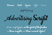 Advertising Script - 5 fonts, a Script Font by Zetafonts (Thumbnail 1 of 7)