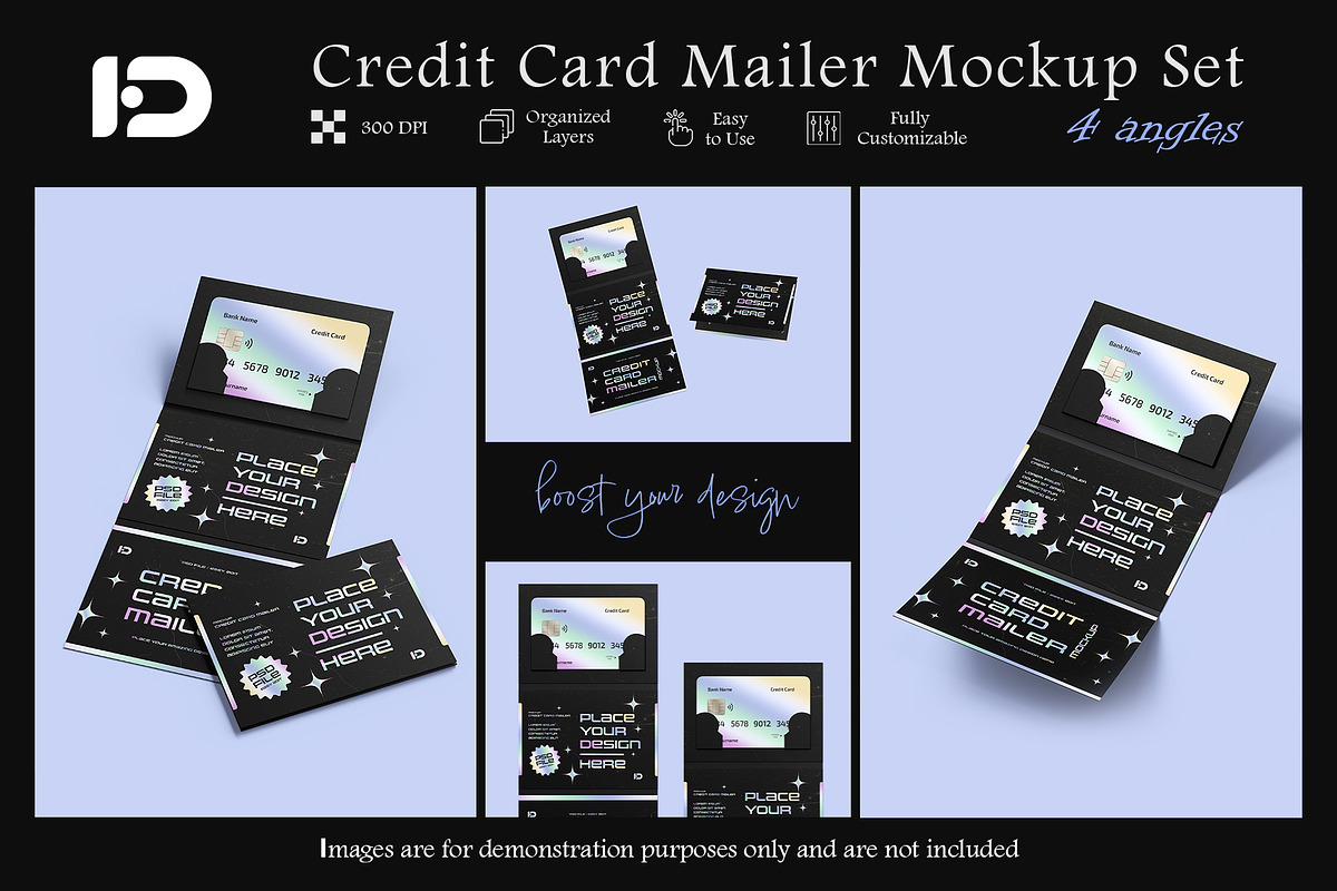 Credit Card Mailer Mockup Set, a Packaging Mockup by ForgeDesign (Photo 1 of 7)