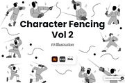Character Fencing Vol. 2 Doodle, a Sport Illustration by SLAB! Design (Thumbnail 1 of 3)
