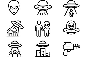 Vector illustration of line icons, a Technology Illustration by ZinetroN