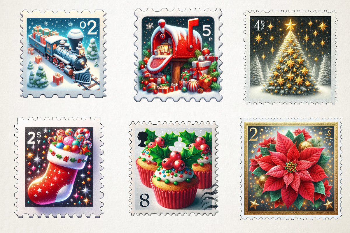 Cozy Holiday Mail Stamp Collection, an Illustration by RobertsArt (Photo 4 of 5)