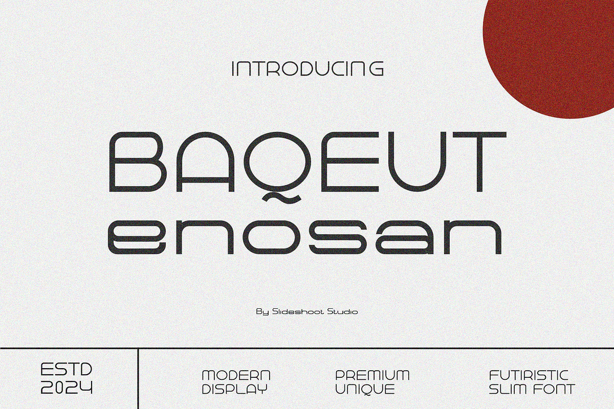 Baqeut Enosan|| Unique Display Font, a Sans Serif Font by Idea Studio (Photo 1 of 5)