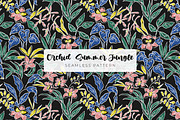 Hand-Drawn Orchid & Jungle Leaves, a Pattern Graphic by ASTUDIO (Thumbnail 7 of 8)