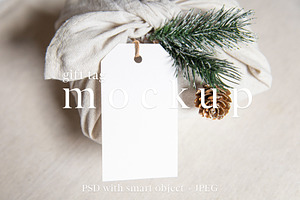 Christmas Gift Tag Mockup