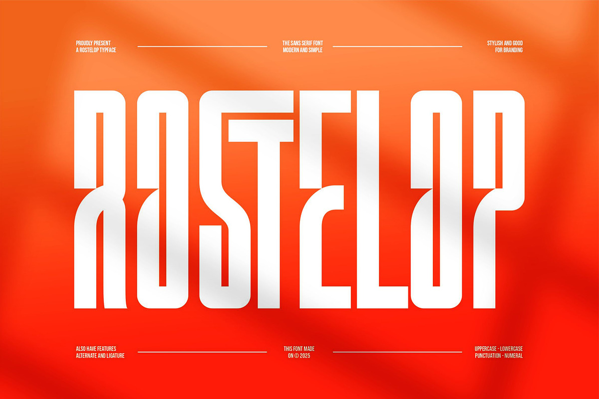 Rostelop || Modern Tall Sans Serif, a Sans Serif Font by Ermedia Studio (Photo 1 of 10)