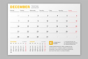 Wall Calendar 2026 (WC027-26-M), a Stationery Template by mikhailmorosin (Thumbnail 4 of 5)