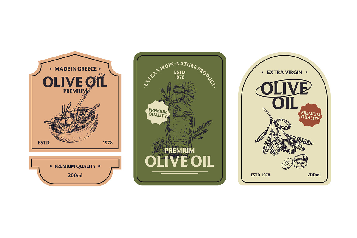 Olive sketches set + backgrounds, a Food Illustration by PaperTrident (Photo 4 of 8)