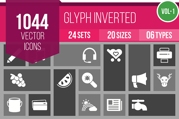 1000+ Glyph Inverted Icons (V1) preview 4