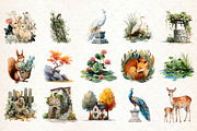 Watercolor Animals Garden Illustrati, an Illustration by Libby Wishes (Thumbnail 3 of 7)