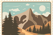 Retro Mountain Vector Stamps, a Seasonal Illustration by JYa_Design (Thumbnail 4 of 5)