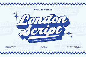 London Script || Retro Bold Font, a Script Font by Rochart