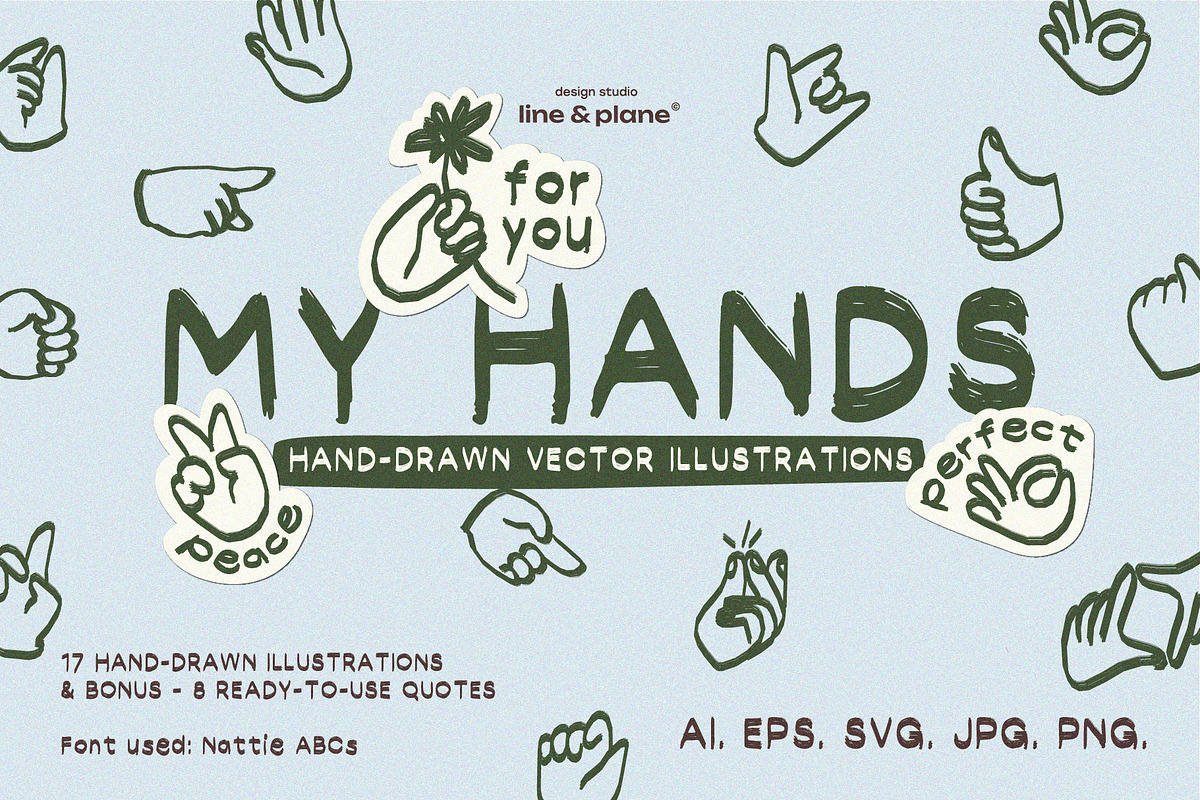 Hands - Vector Illustrations, an Emoji Icon by line & plane (Photo 1 of 7)