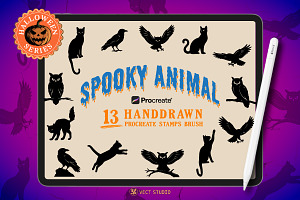 13 Spooky Animals Stamp Brushes