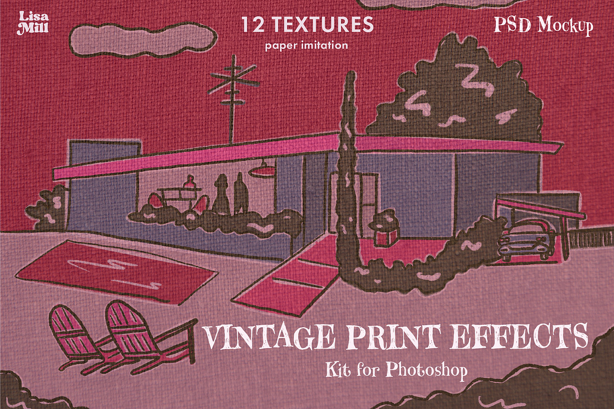 Vintage Paper texture PSD mockup, a Texture Graphic by Lisa Mill (Photo 1 of 8)
