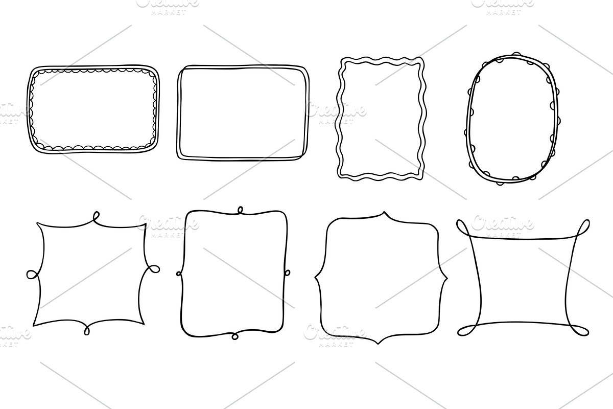 Hand-Drawn Vector frames and bunting, a Decorative Illustration by aivos (Photo 3 of 4)