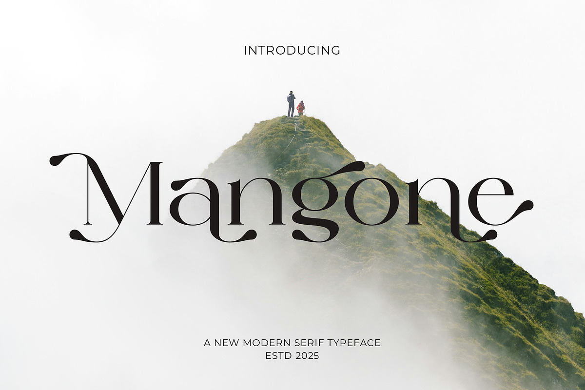Mangone - Modern Serif Typeface, a Serif Font by Muflieart (Photo 1 of 10)