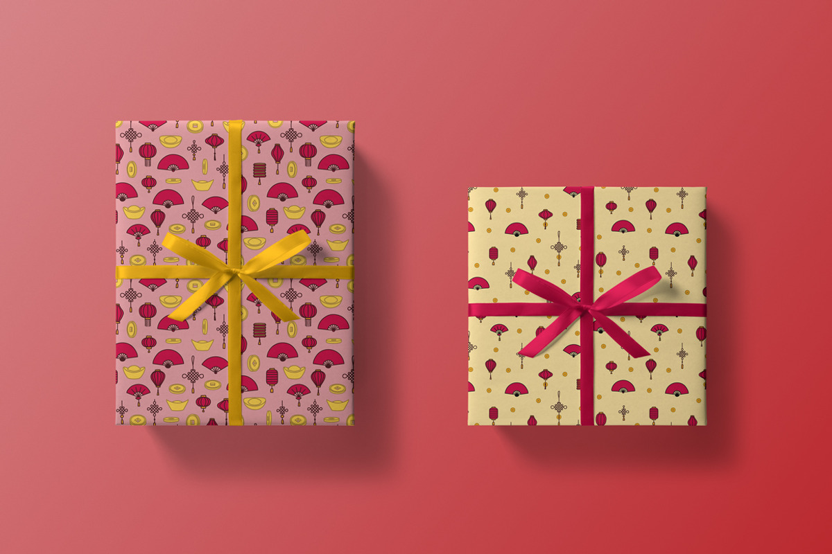 Lunar New Year Seamless Patterns, a Pattern Graphic by oelhoem (Photo 2 of 5)