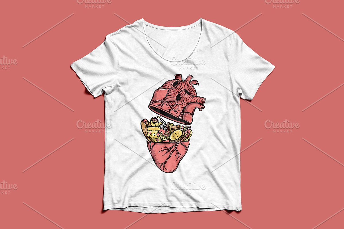 lots of food in the heart, a Food Illustration by gunaonedesign (Photo 3 of 4)