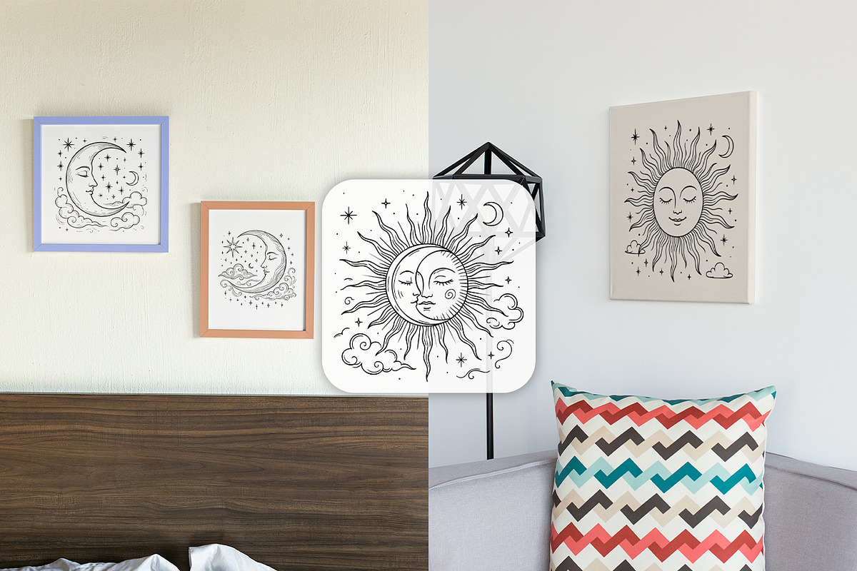 Celestial Boho Clipart – 96 Vectors, a Decorative Illustration by MuzaArtStudio (Photo 3 of 10)