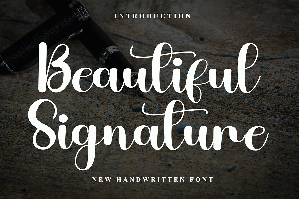 Beautiful Signature, a Script Font by InermediaSTUDIO (Photo 1 of 8)
