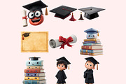 Graduation Clipart PNG Bundle, a Graphic by M9 Design (Thumbnail 3 of 6)