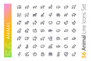 Animal Line Icons Set, an Outline Icon by Voysla's Shop (Thumbnail 2 of 4)
