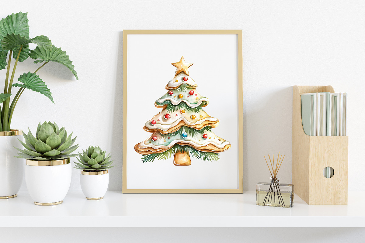 Watercolor Neutral Christmas Clipart, an Illustration by Canvas Craft (Photo 7 of 8)