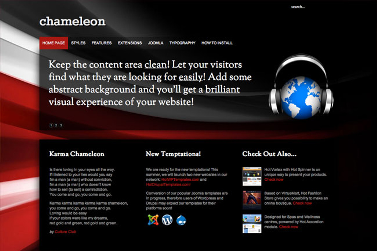 Hot Chameleon, a WordPress Template by hot-themes (Photo 4 of 5)