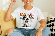 Whimsical Valentine Dachshund Clipar, an Illustration by OK Design (Thumbnail 6 of 6)