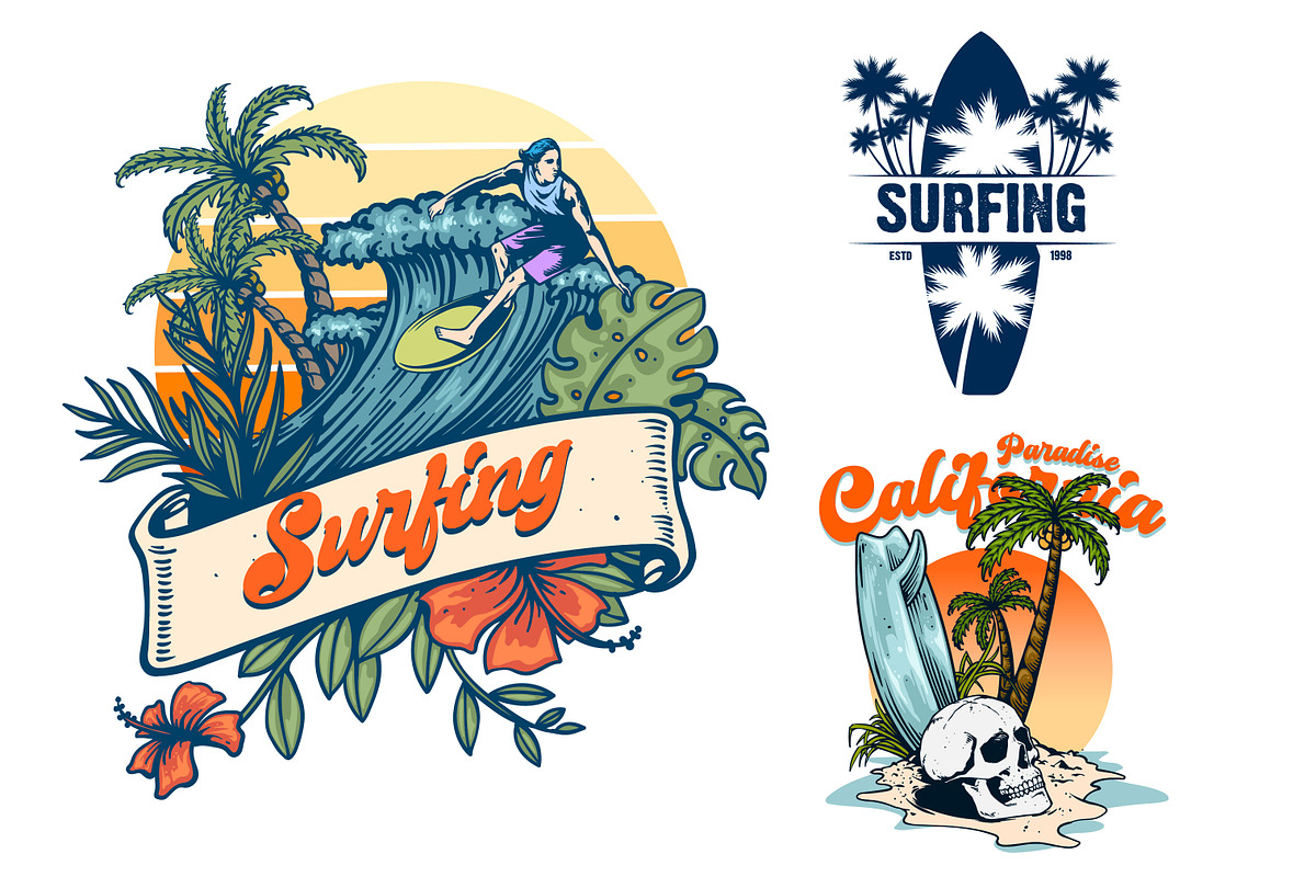 surfing T-Shirt design BUNDEL, an Object Illustration by grindstudio (Photo 4 of 5)