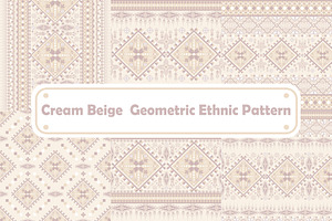 Cream Beige Geometric Ethnic Pattern, a Pattern Graphic by ThaiByGaew