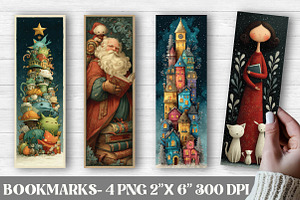 Whimsical Christmas Bookmark, an Illustration by DreamPrint404