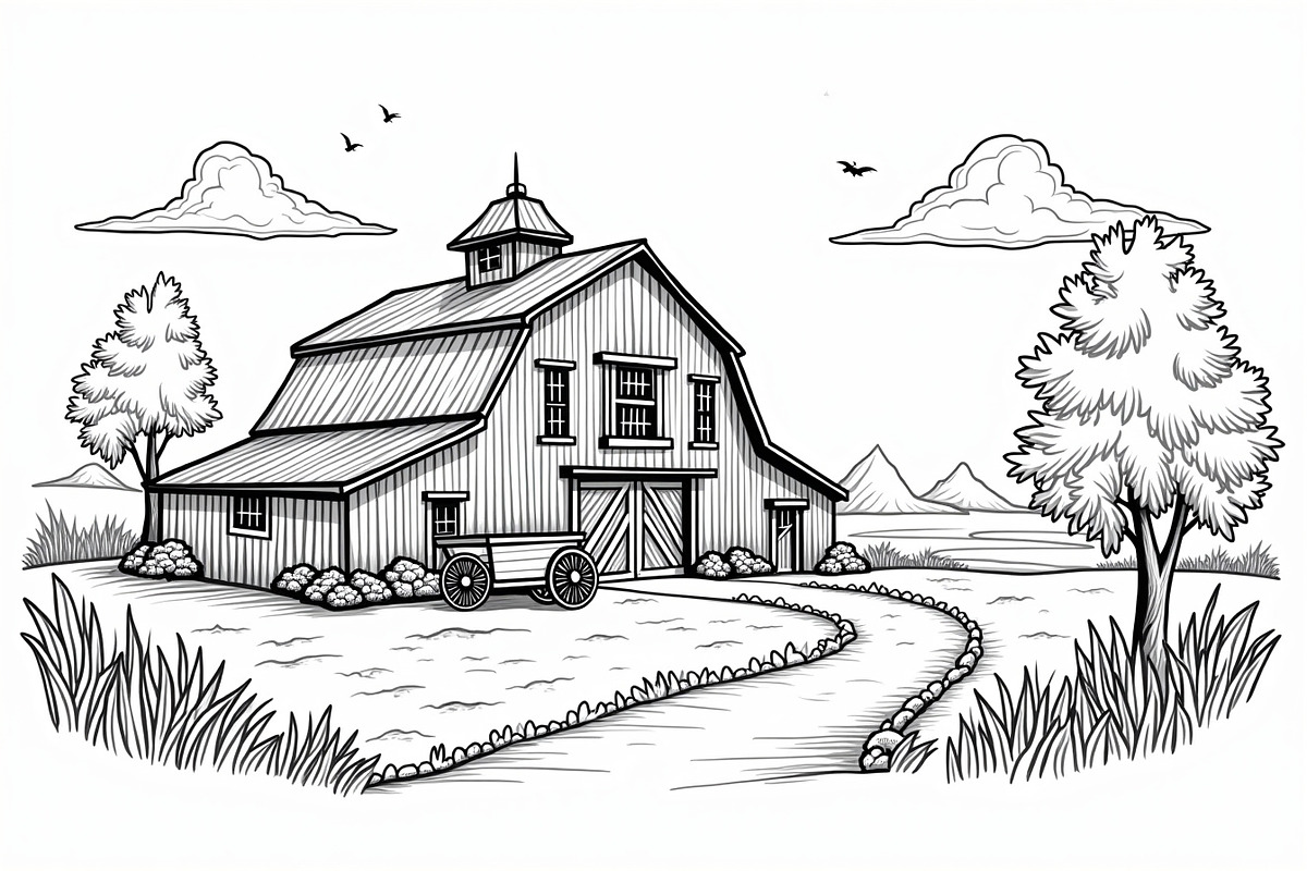 Vintage Farmhouse Sketch Bundle, an Illustration by hafijul (Photo 7 of 7)