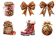 Leopard Print Christmas Clipart, an Illustration by DreamArtGraphic (Thumbnail 2 of 5)