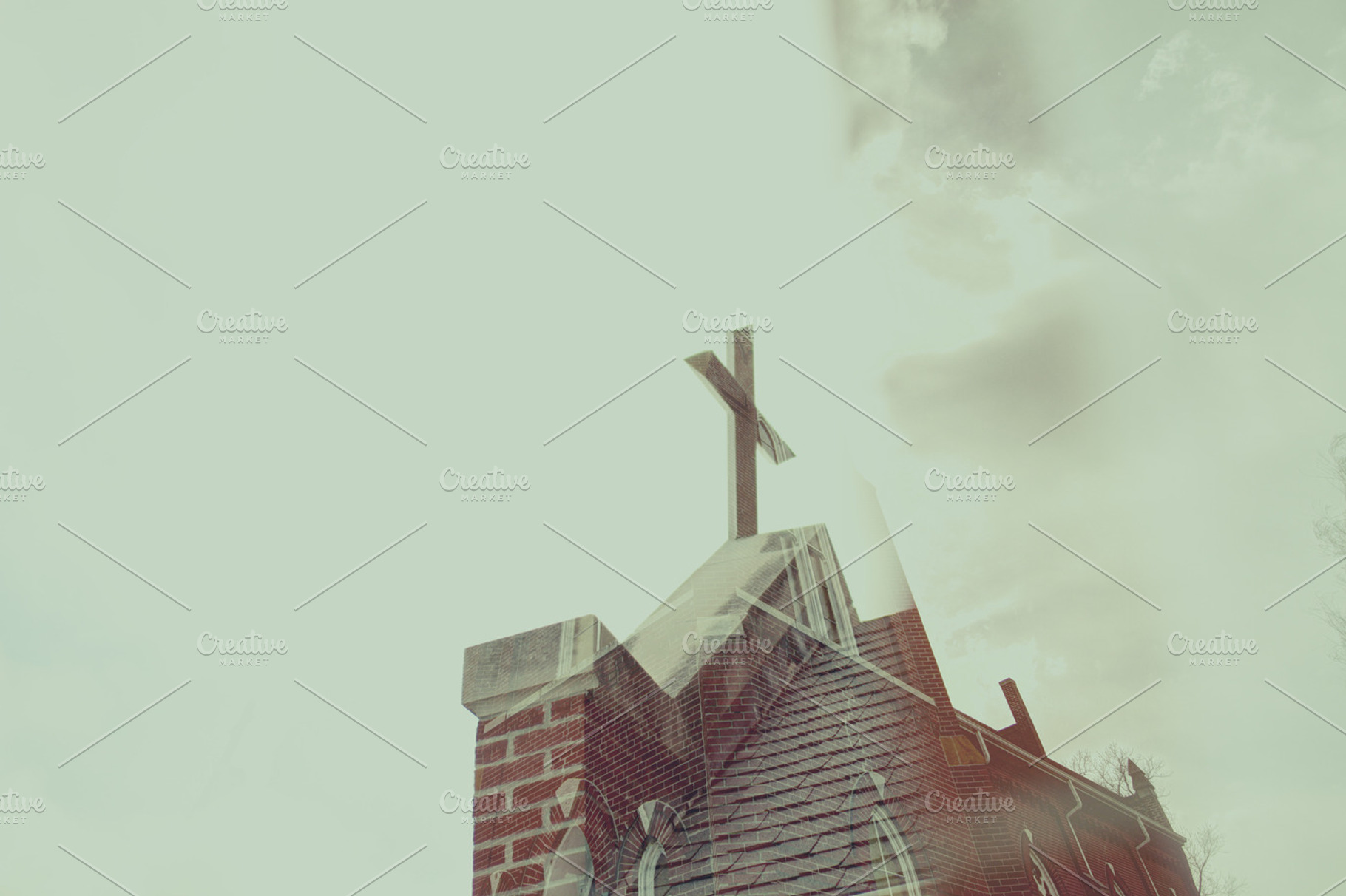 Ghostly Double Exposure Stock Photo Containing Town And Abandoned