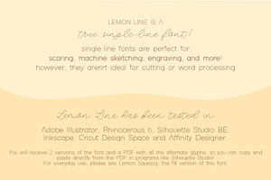 Lemon Line Single Line Font