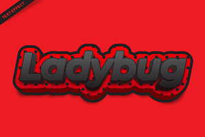 Ladybug Red Text Effect Design