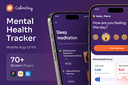 CalmDay - Mental Health Tracker Apps, an UI Kit Template by Agensip Design Agency (Thumbnail 1 of 10)