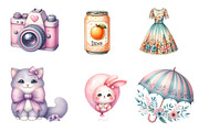 Kawaii Girly Aesthetic Clipart Bundl, an Illustration by CreationArt (Thumbnail 2 of 5)