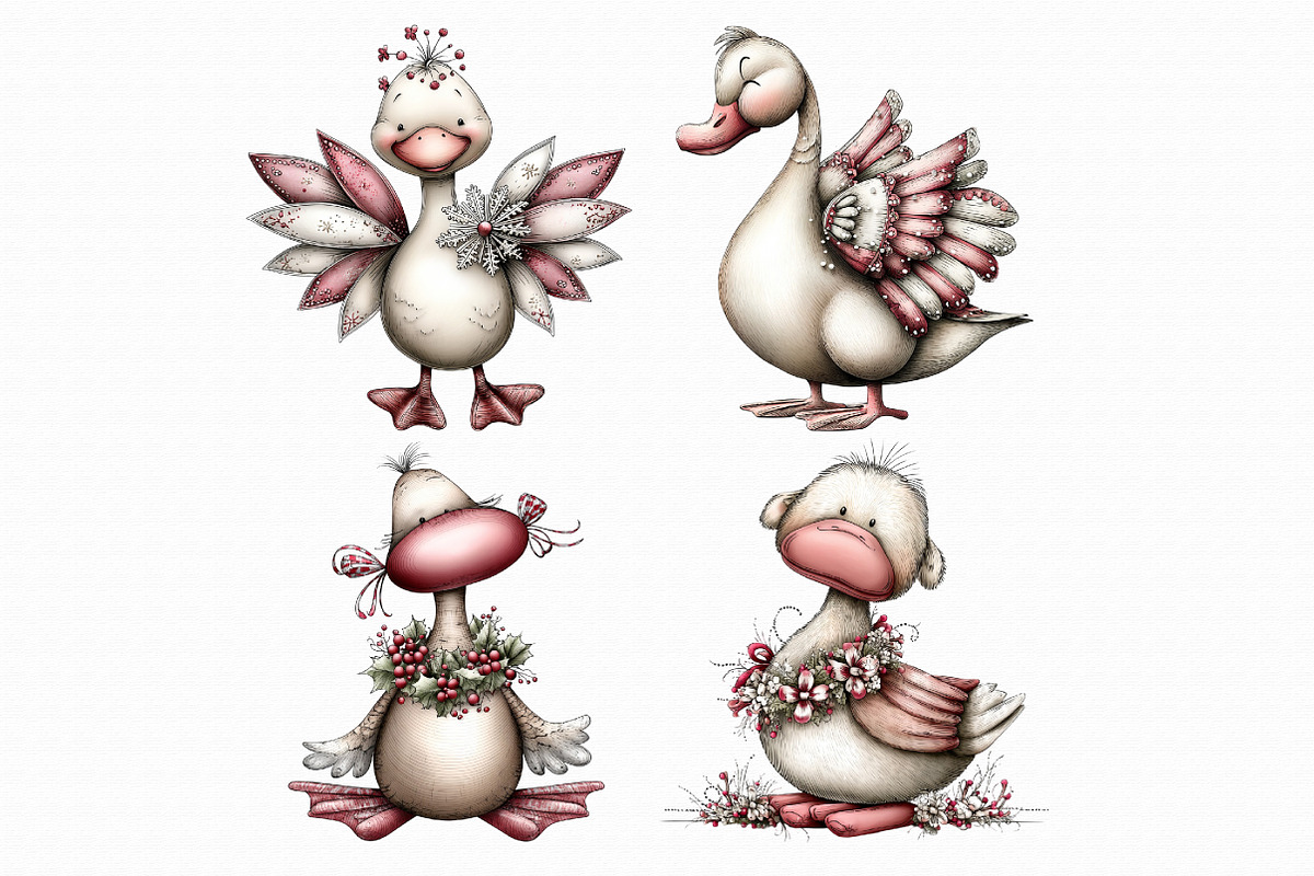 Whimsical Geese Clipart, an Illustration by Libby Wishes (Photo 3 of 6)