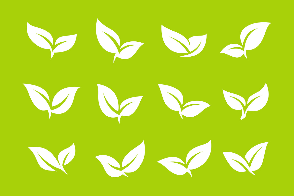 Set of Green Leaf Icons Eco Friendly, a Branding & Logo Template by Signatoro (Photo 3 of 3)