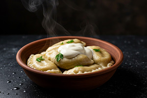Traditional Ukrainian varenyky dumpl