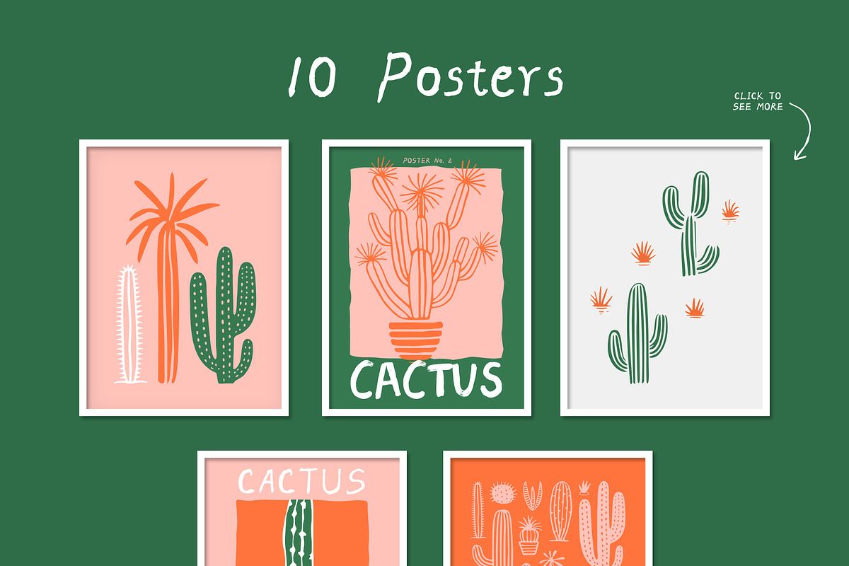 Cactus Patterns, Graphics & more, a Pattern Graphic by Dedraw Studio (Photo 4 of 14)