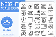Weight Scale Icons Line Set, an Outline Icon by Designfour (Thumbnail 1 of 7)
