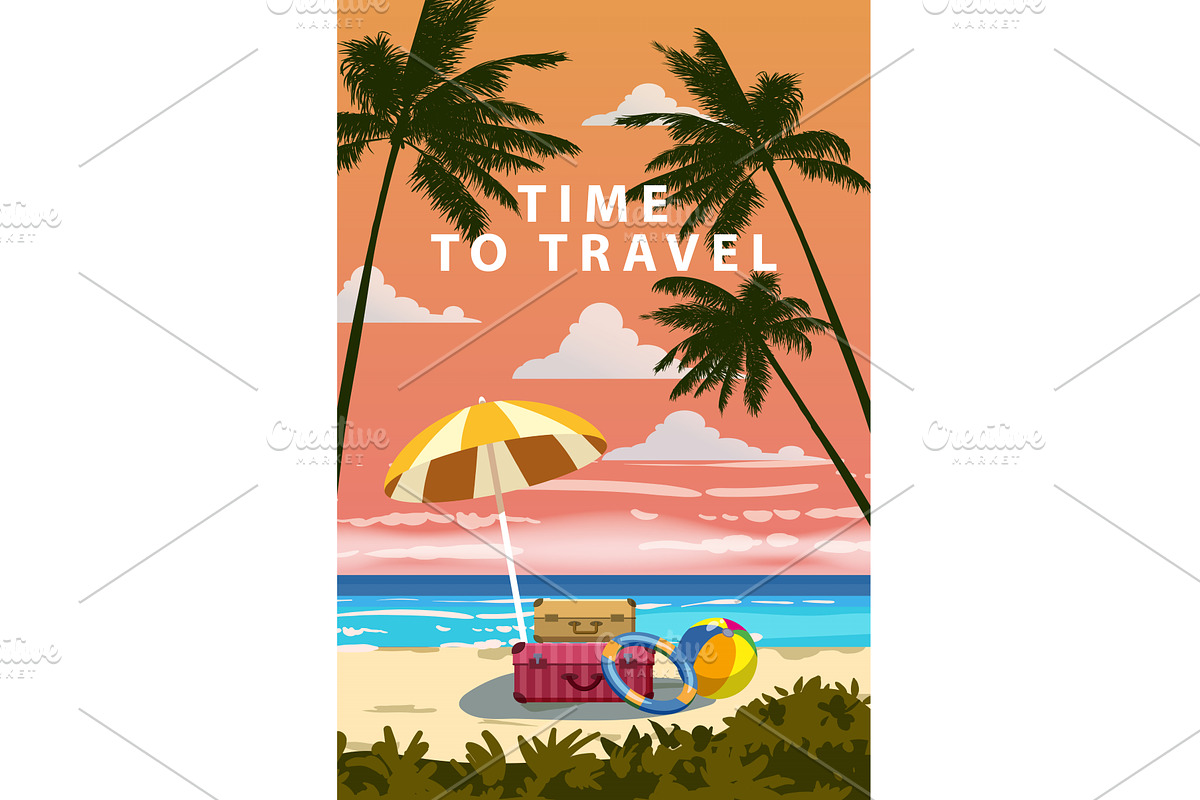 Time to travel summer vacation, a Transportation Illustration by Vector_Up